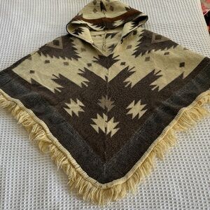 NATIVE CREATIONS Alpaca Poncho Hand Made in Ecuador EUC OS